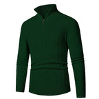 Herren modischer Strickpullover mit hochschließendem Reißverschluss und strukturiertem Design