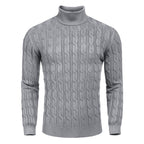 Herren modischer Rollkragenpullover mit Zopfmuster R&B