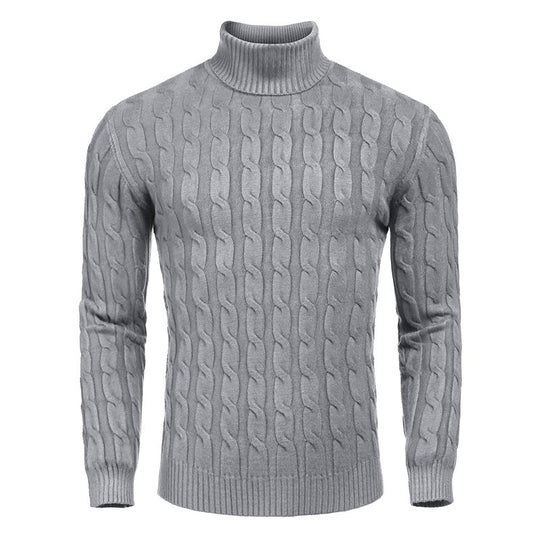 Herren modischer Rollkragenpullover mit Zopfmuster R&B