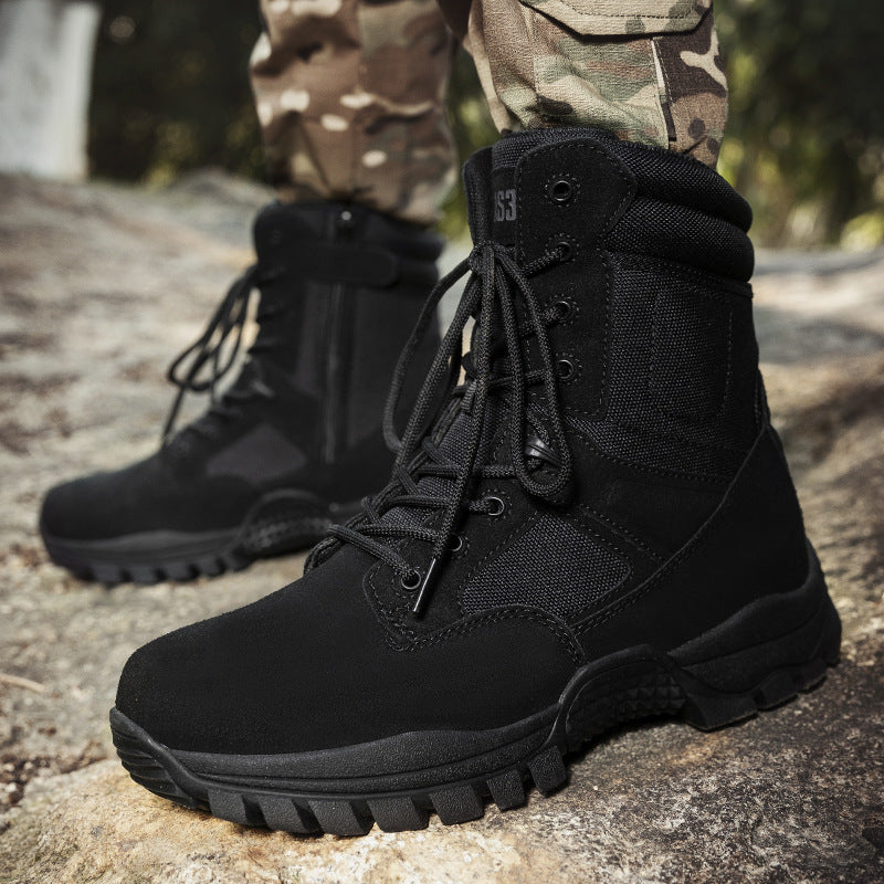 Herren Tactical Stiefel mit strapazierfähigem Obermaterial und hohem Knöchelschutz R&B