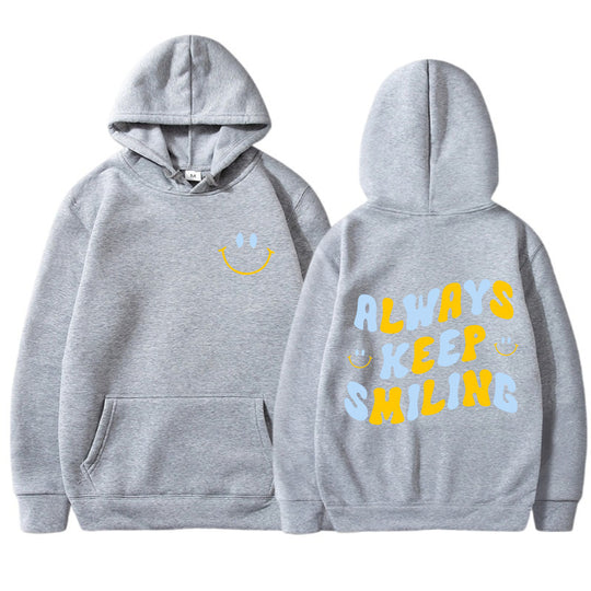 Damen Kapuzenpullover mit fröhlichem Schriftzug und praktischen Kängurutaschen R&B