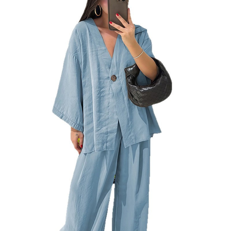 Damen Elegante Kimono-Jacke mit weiten Ärmeln und lockerer Passform R&B