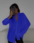 Damen Glitzernde Bluse mit schimmernder Textur und lässigem Schnitt EB