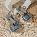 Damen Wedge-Sandalen mit dekorativem Riemendesign R&B