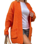 Damen lässiger Strickcardigan mit praktischen Taschen und offenem Schnitt R&B