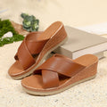 Damen Wedge-Pantoletten mit geschwungenem Riemendesign und rutschfester Sohle