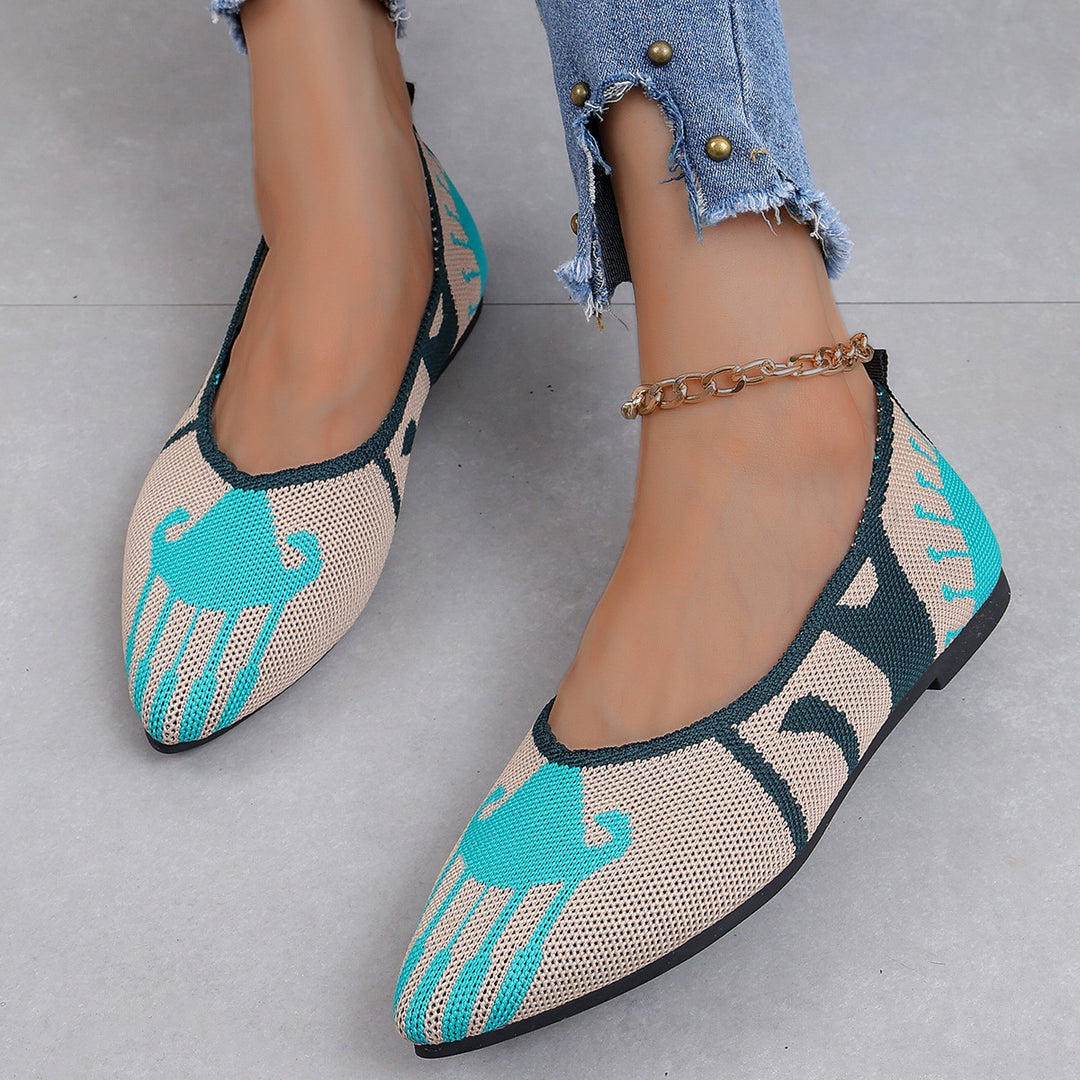 Damen Ballerinas mit modernem Leopardenmuster und bequemer Sohle R&B