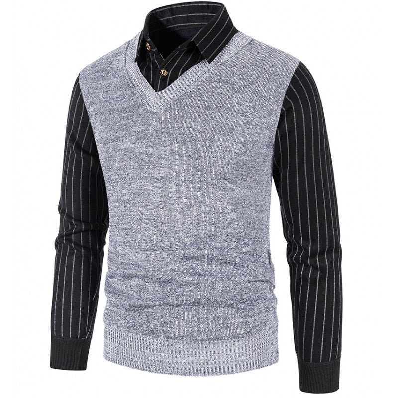 Herren eleganter V-Ausschnitt Pullover R&B