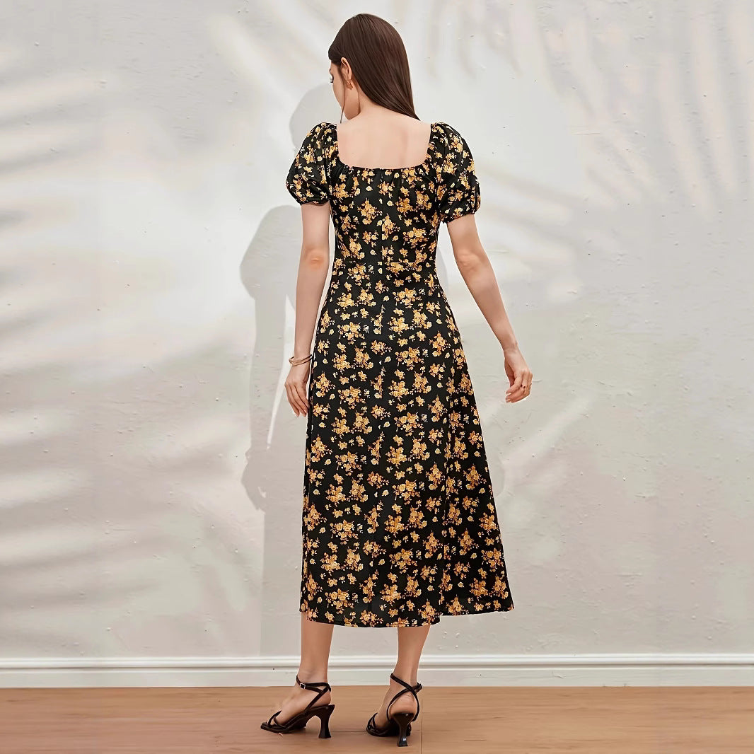 Damen Blumenmuster Kleid R&B