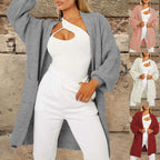 Damen Strickcardigan mit tiefem V-Ausschnitt und großzügigen Taschen R&B