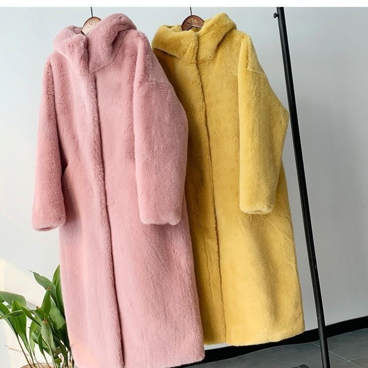 Damen Kuscheliger Oversized-Mantel mit hohem Kragen und Seitentaschen R&B