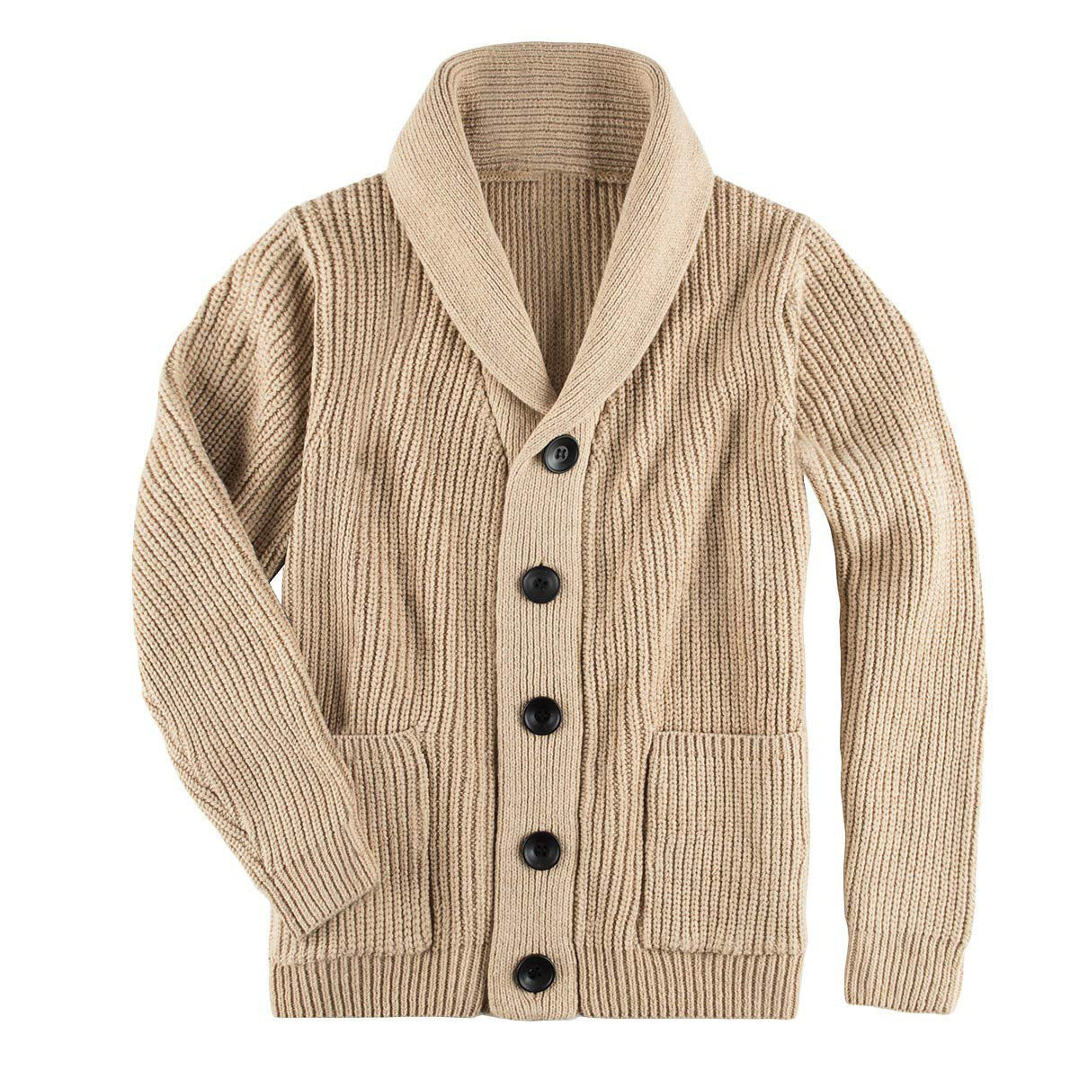 Damen Strickjacke mit Schalkragen und Knopfverschluss R&B