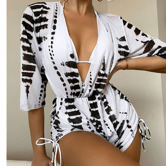 Damen Strand-Overall mit floralem Muster R&B