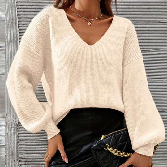Damen V-Ausschnitt Pullover R&B
