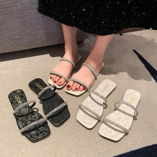 Damen modische Riemensandalen mit funkelnden Akzenten R&B