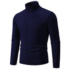 Herren Strickpullover mit hohem Kragen und strukturiertem Design