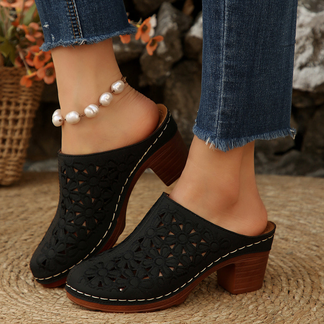 Damen Blumenschnitt Clogs R&B