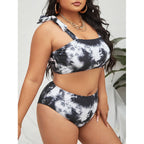 Damen Bikini-Set mit hohem Bund und trendy Crop-Oberteil R&B