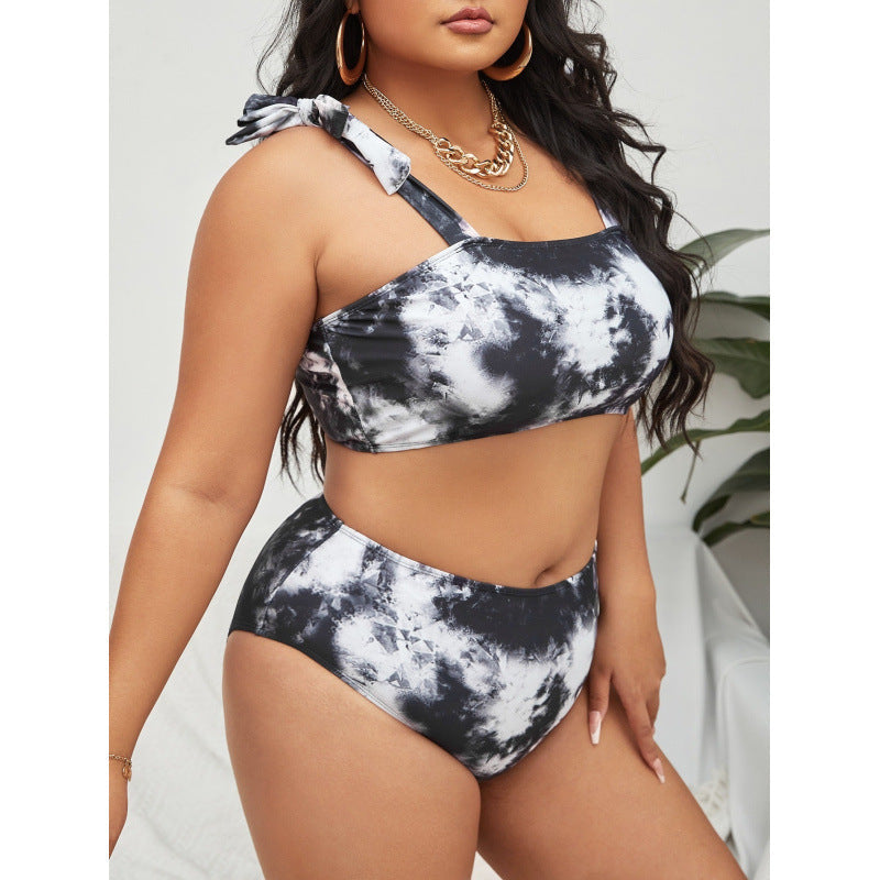 Damen Bikini-Set mit hohem Bund und trendy Crop-Oberteil R&B