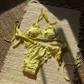 Damen Raffiniertes Triangel-Bikini-Set mit floralen Akzenten R&B