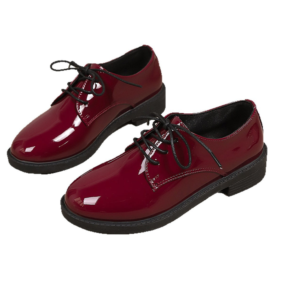 Damen klassische Schnürschuhe mit glänzender Oberfläche R&B