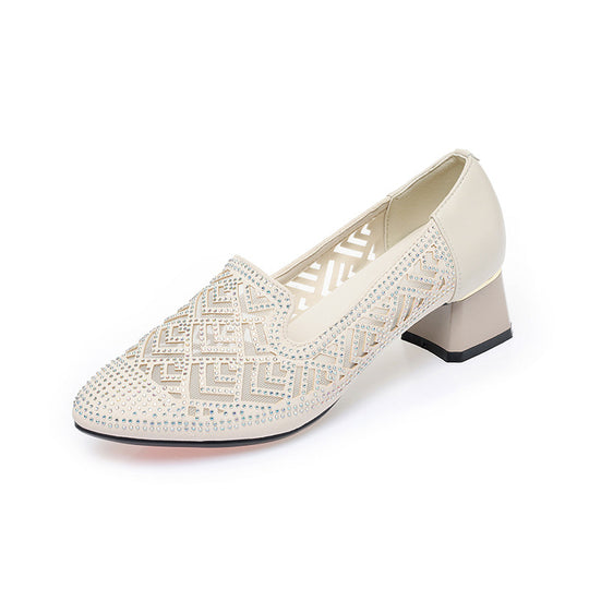 Damen Elegante Pumps mit modischem Strukturdesign und funkelnden Strassverzierungen R&B