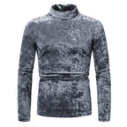 Herren eleganter Stehkragenpullover aus luxuriösem Samt