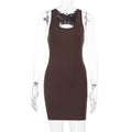 Damen figurbetontes Minikleid mit breiten Trägern R&B