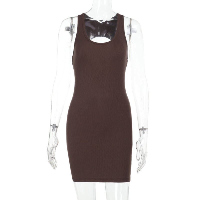 Damen figurbetontes Minikleid mit breiten Trägern R&B