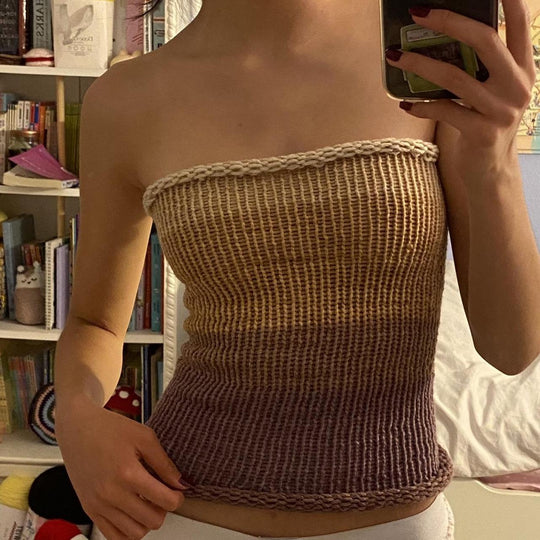 Damen Bandeau Oberteil mit bunten Streifen R&B