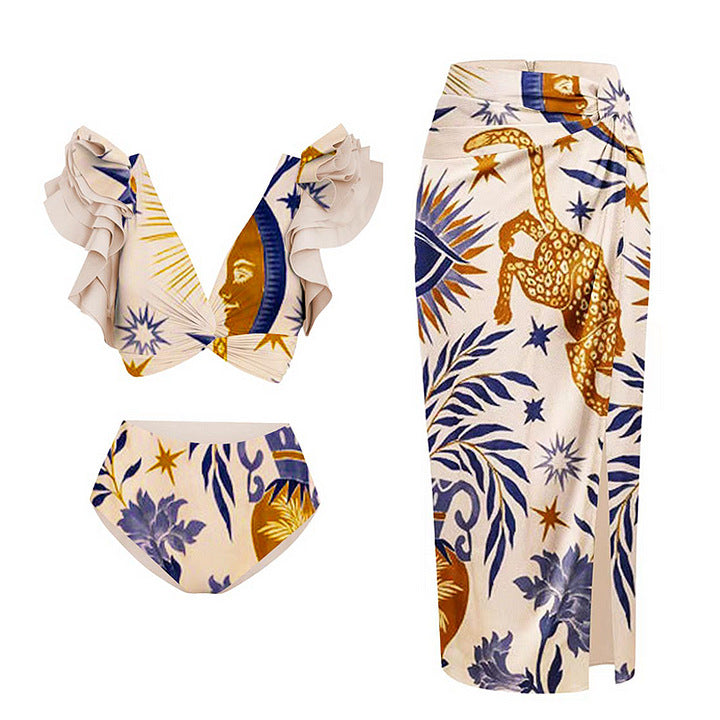 Damen Crop-Top und Maxi-Rock Set R&B