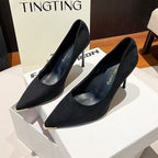 Damen Elegante spitze Pumps mit glänzendem Absatz R&B