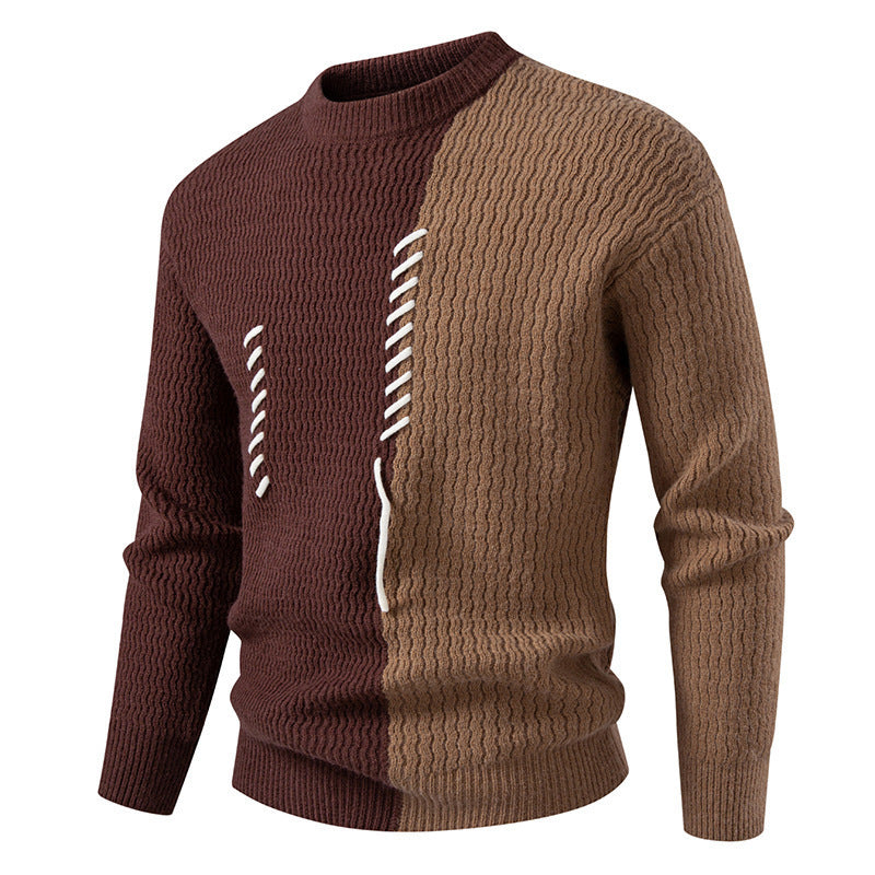 Herren Strickpullover mit innovativem Farbblock und markanter Struktur