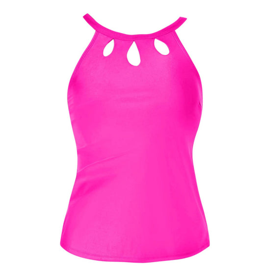 Damen Sportliches Tankini-Oberteil mit modischem Rundhalsausschnitt und Cut-Outs R&B