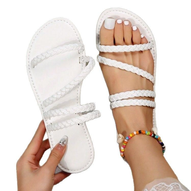 Damen Geflochtene Riemensandalen R&B