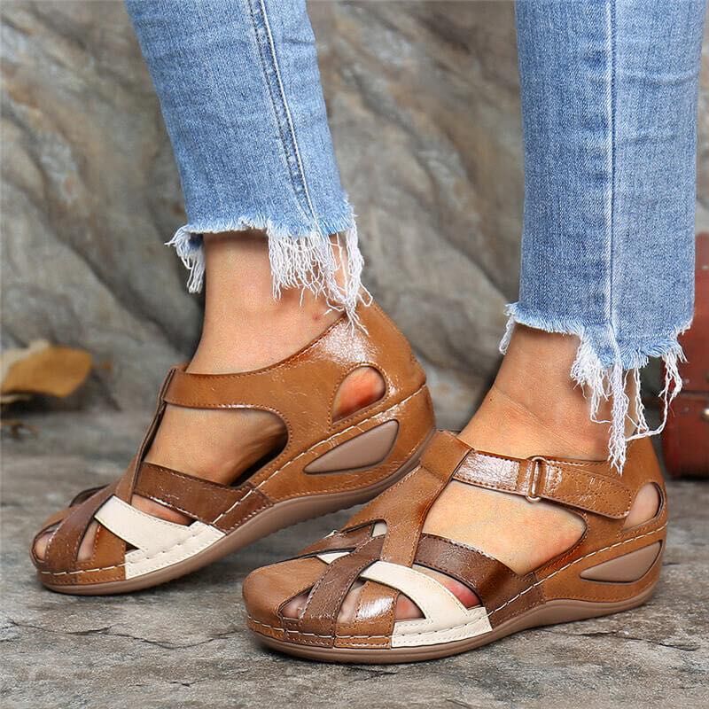 Damen Komfortable Wedge-Sandalen mit verstellbarem Riemendesign und ergonomischer Fußbettgestaltung R&B