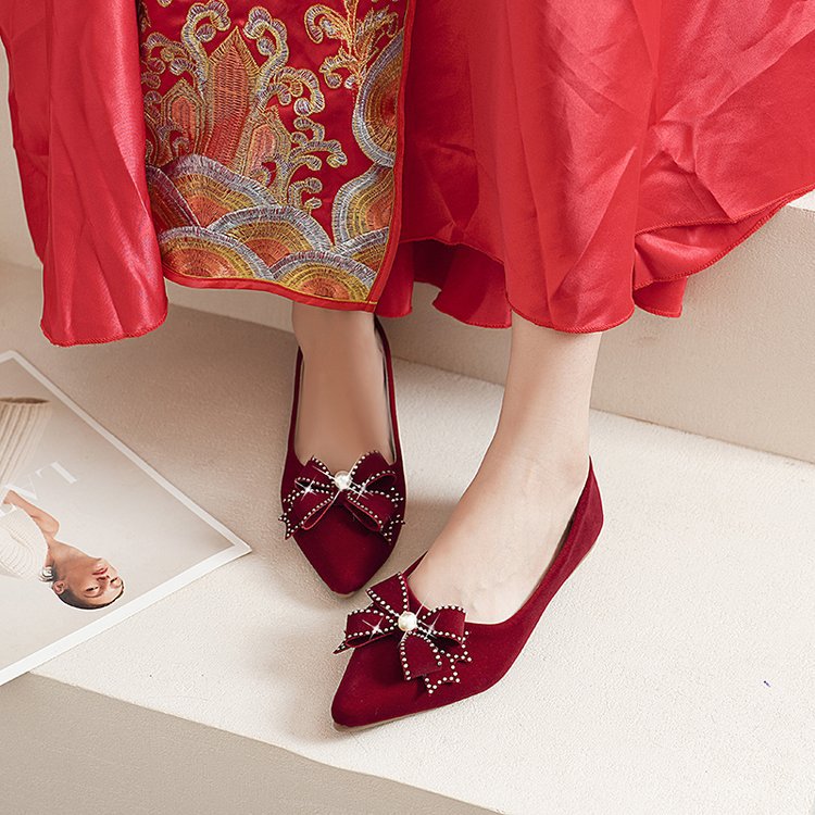 Damen elegante Ballerinas mit funkelnder Blütenapplikation