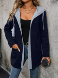 Damen bequeme Strickjacke mit Kapuze und praktischen Taschen R&B
