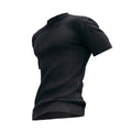 Herren nan Waffelstruktur-Kurzarm-Strickshirt mit schmaler Passform und elastischem Rippsaum R&B