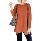 Damen Lässiger Pullover mit strukturierter Oberfläche und längerem Schnitt R&B