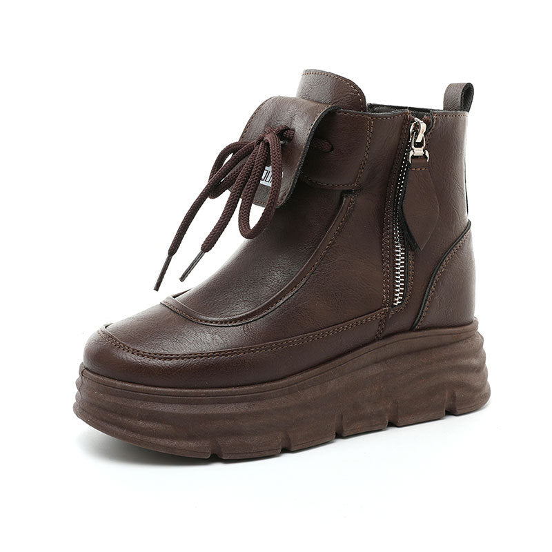 Damen Hohe Plateausneaker mit seitlichem Reißverschluss und komfortablem Innenfutter R&B