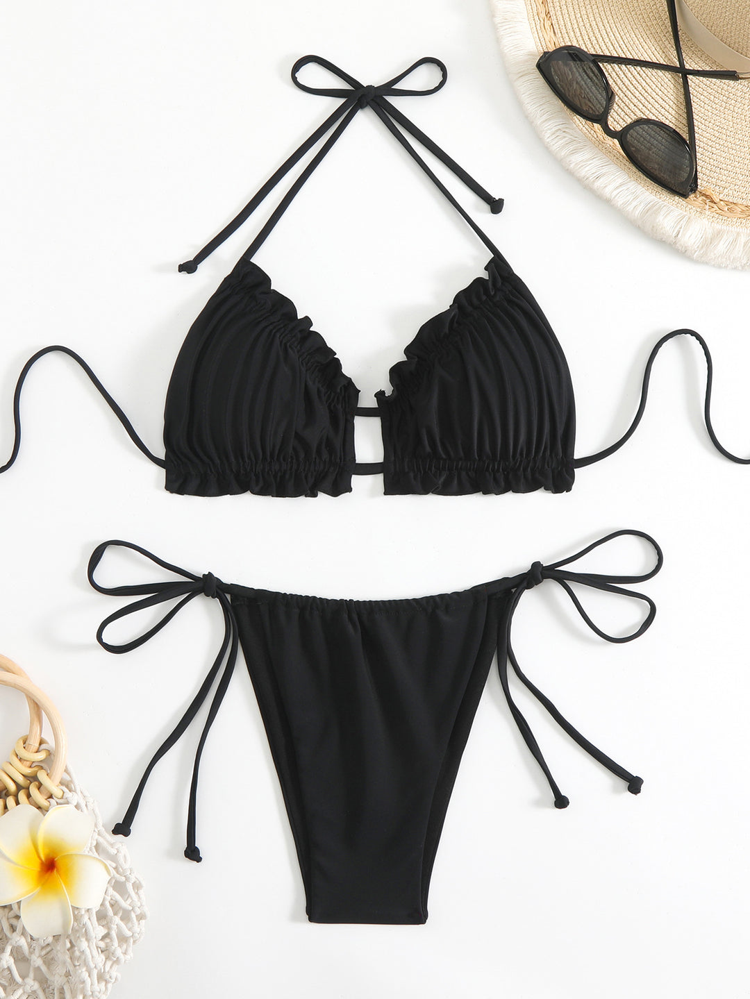 Damen Rüschen-Bikini mit verstellbaren Trägern R&B