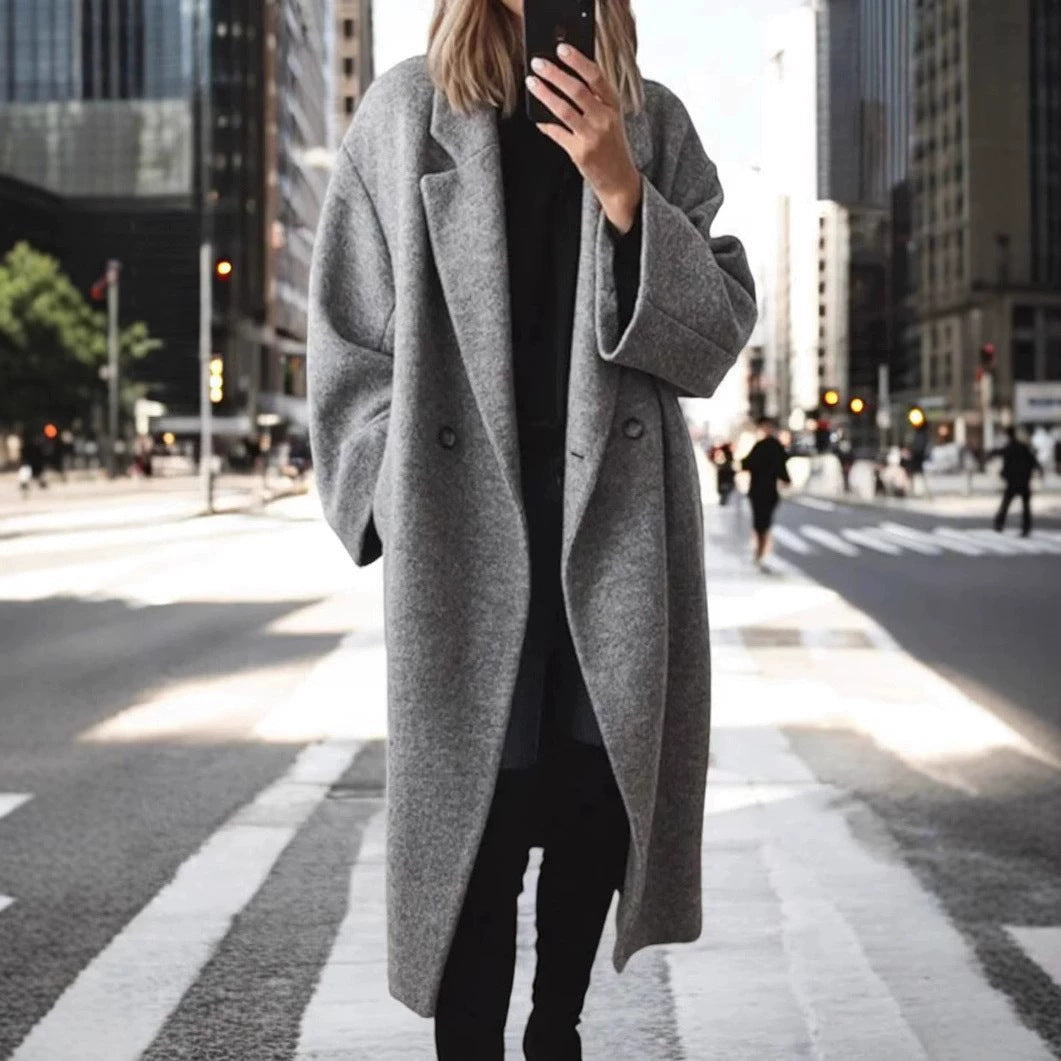 Damen oversized Wollmantel R&B
