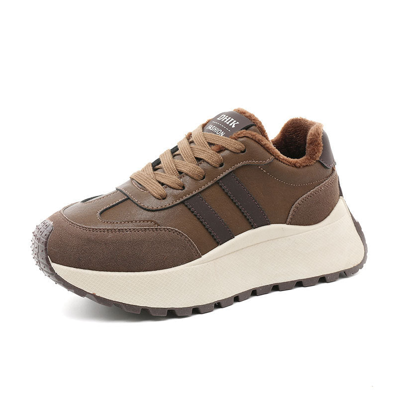 Damen Komfortable und warme High-Top Sneakers mit Fleece-Innenfutter R&B