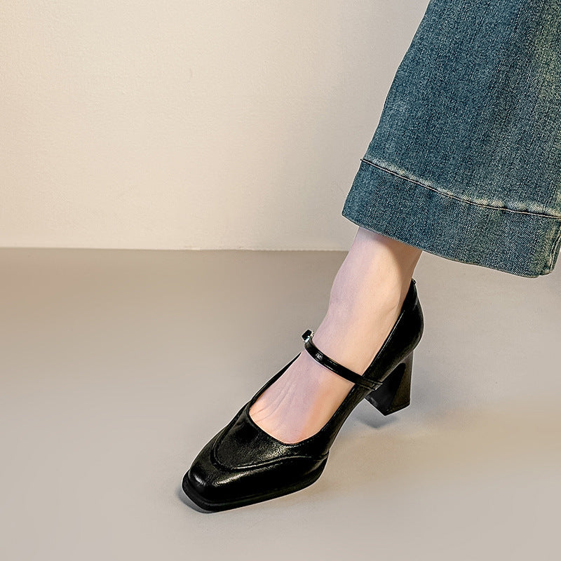 Damen Mary Jane Pumps mit komfortablem Blockabsatz und modischem Riemchen