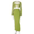 Damen Transparentes Set mit Crop-Top und Maxirock R&B