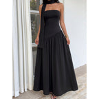 Damen Elegantes Maxikleid mit asymmetrischem Saum und schickem Trägerdesign R&B