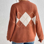 R&B | Geometrischer Strickpullover Mit Farbkontrasten