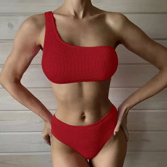 Damen Einseitiger Bikini mit hoch geschnittenem Schnitt R&B