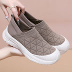 Damen Slip-On Freizeitschuhe mit elastischem Strickoberteil und rutschfester Sohle R&B